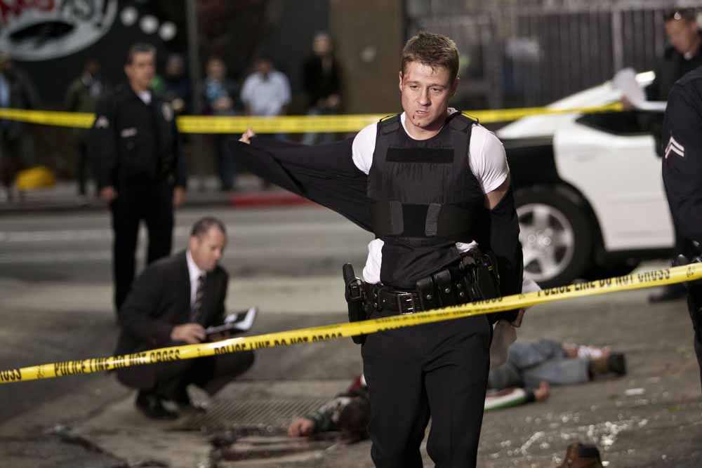 Ben McKenzie as Detective Jim Gordon on the 'Gotham' set