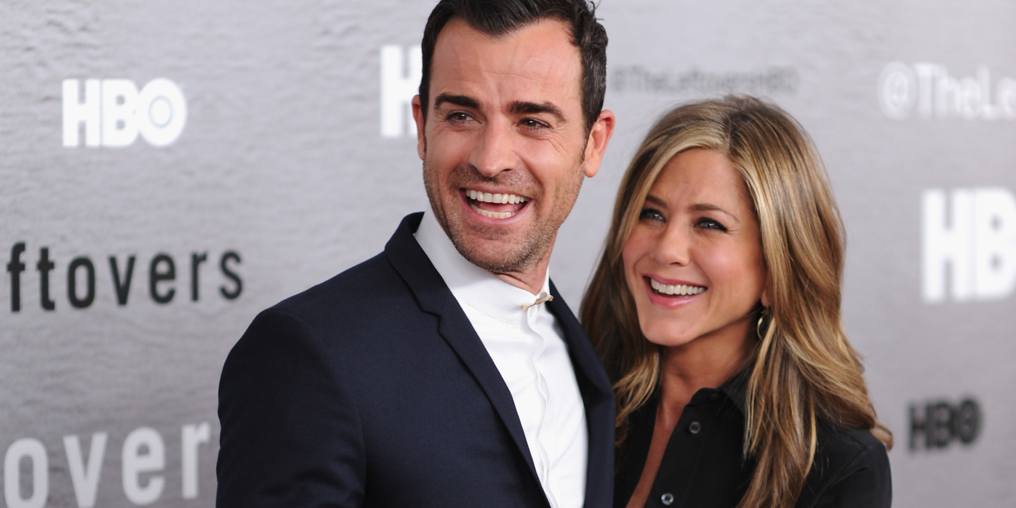 NEW YORK, NY - JUNE 23: Actors Justin Theroux and Jennifer Aniston attend "The Leftovers" premiere at NYU Skirball Center on June 23, 2014 in New York City. (Photo by Dimitrios Kambouris/Getty Images)