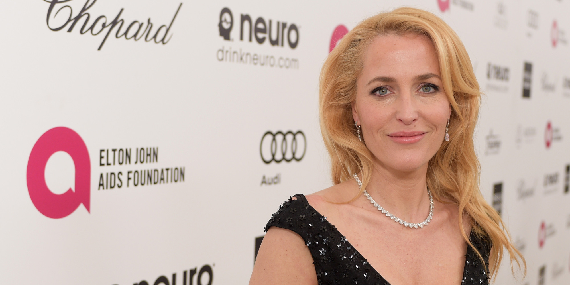 LOS ANGELES, CA - FEBRUARY 22: Actress Gillian Anderson attends the 23rd Annual Elton John AIDS Foundation Academy Awards viewing party with Chopard on February 22, 2015 in Los Angeles, California. (Photo by Stefanie Keenan/Getty Images for Chopard)