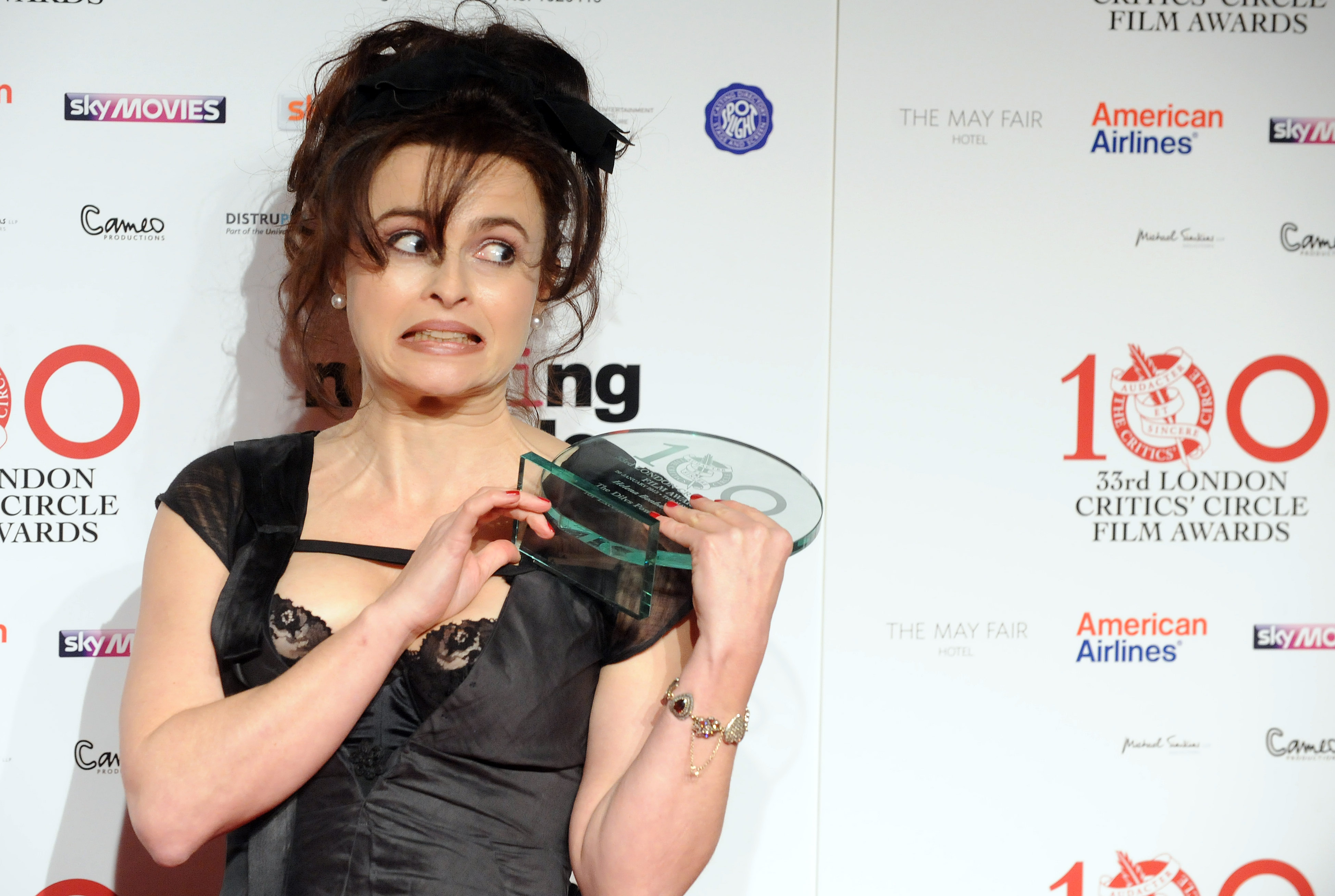 LONDON, UNITED KINGDOM - JANUARY 20: Helena Bonham Carter poses in the press room at the London Critics' Circle Film Awards at The Mayfair Hotel on January 20, 2013 in London, England. (Photo by Stuart Wilson/Getty Images)