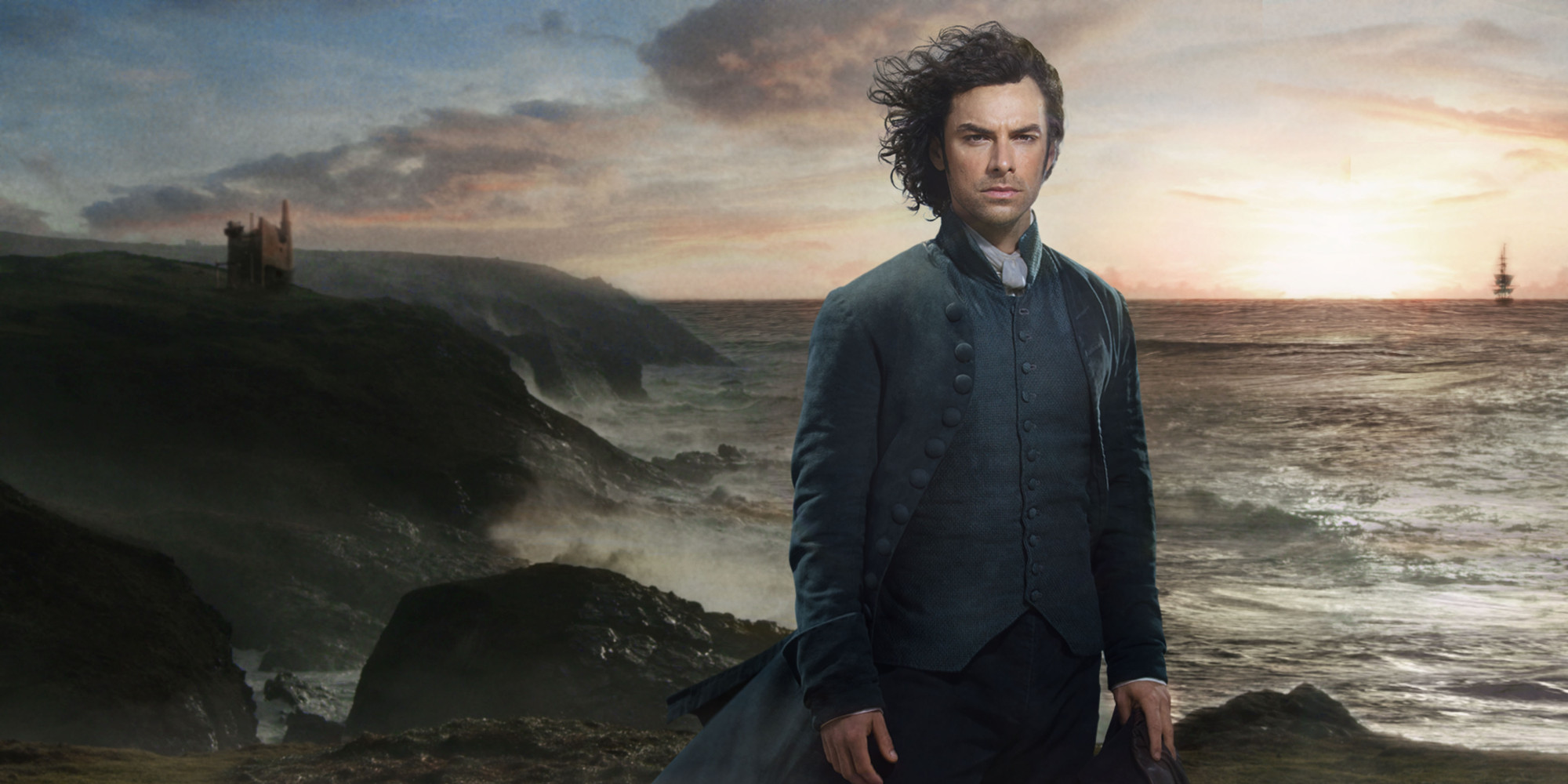 WARNING: Embargoed for publication until 15/02/2015 - Programme Name: Poldark - TX: n/a - Episode: n/a (No. n/a) - Picture Shows: +++PUBLICATION OF THIS IMAGE IS STRICTLY EMBARGOED UNTIL 1135 SUNDAY FEBRUARY 15TH 2015+++ Ross Poldark (AIDEN TURNER) - (C) Mammoth Screen - Photographer: Mike Hogan